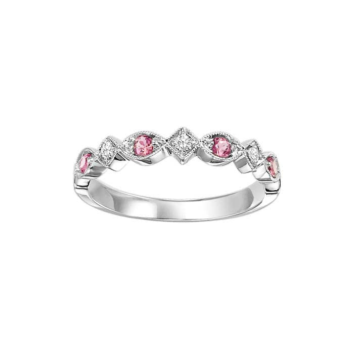 Gold Diamond Pink Tourmaline Gemstone Ring
