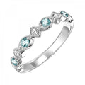 Gold Diamond Blue Topaz Gemstone Ring