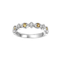 Gold Diamond Citrine Gemstone Ring