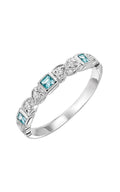 Gold Diamond Aquamarine Gemstone Ring