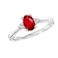 10k White Gold Diamond and Ruby Ring .38tgw .04ctw