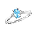 10kt White Gold Blue Topaz & Diamond Ring