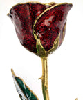 Ruby Red Sparkly 24k Gold Dipped Rose