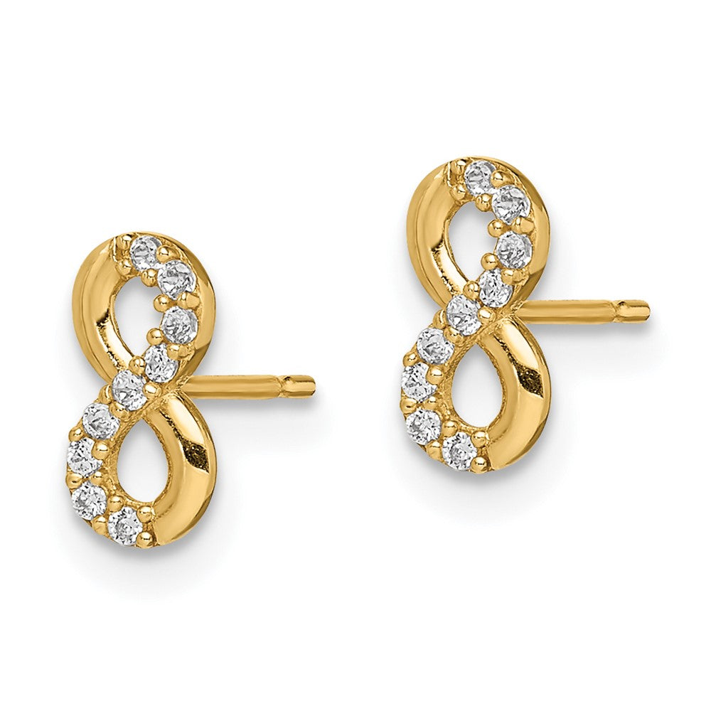 Pip Boo 14k Madi K Infinity Symbol CZ Stud Earrings