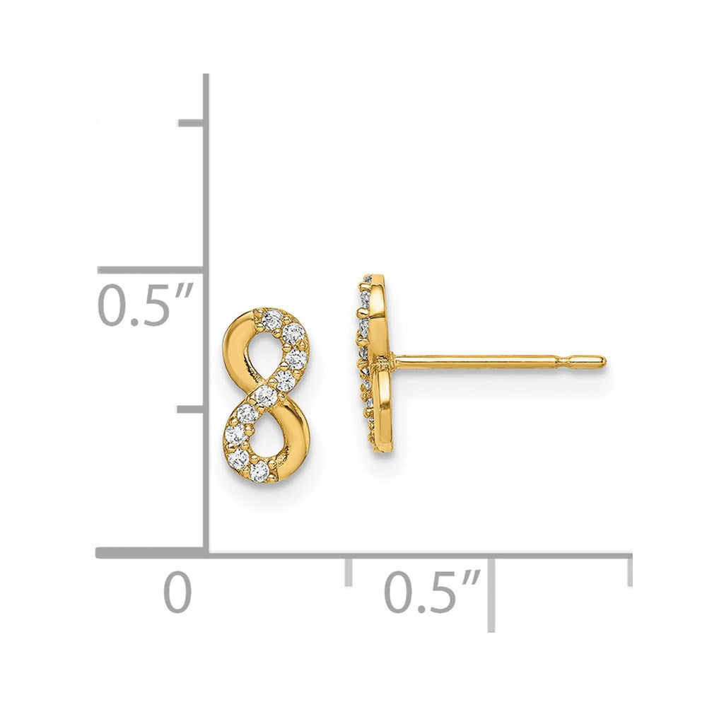 Pip Boo 14k Madi K Infinity Symbol CZ Stud Earrings