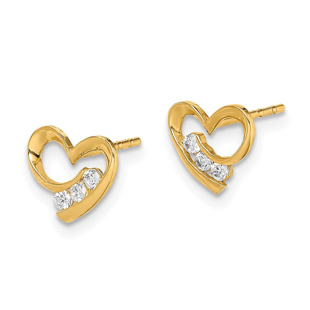 Buddy 14k Madi K CZ Heart Post Earrings
