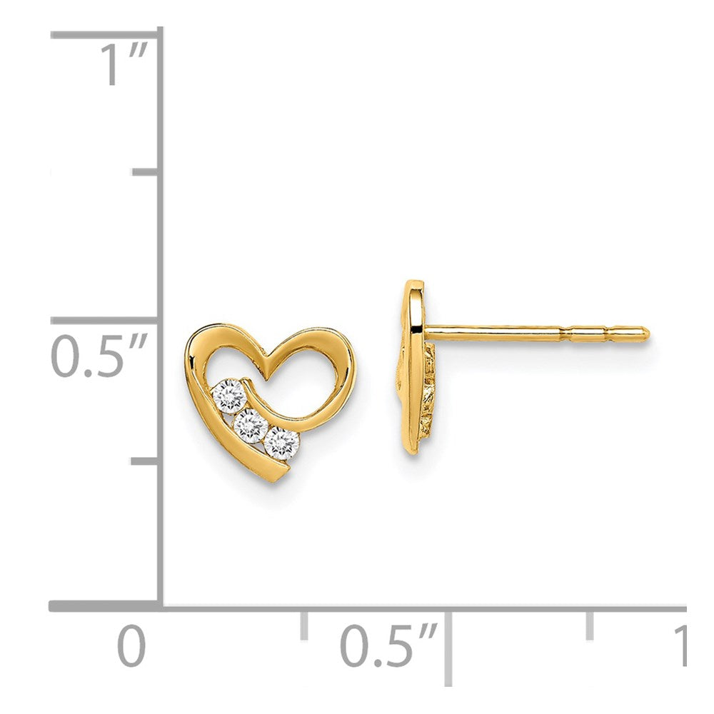 Buddy 14k Madi K CZ Heart Post Earrings