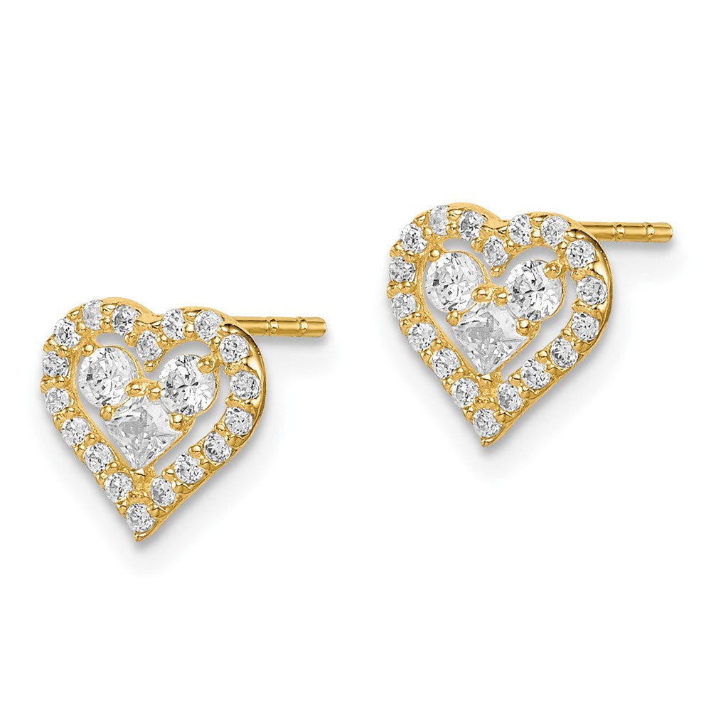 Dreamy 14k Madi K CZ Heart Post Earrings