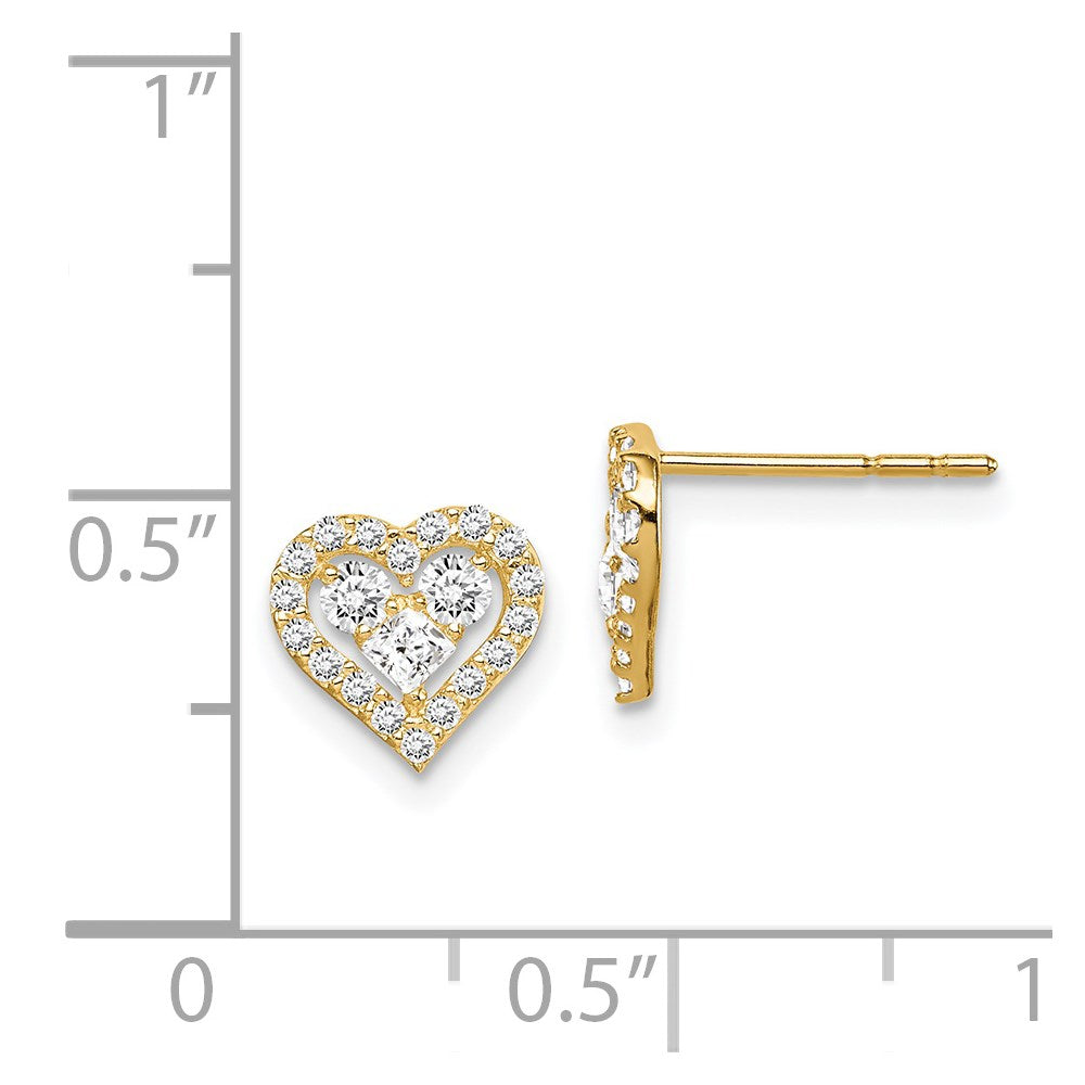 Dreamy 14k Madi K CZ Heart Post Earrings