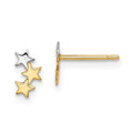 Pumpkin 14k Madi K & White Rhodium 3-Star Post Earrings