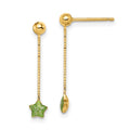 Merry Pie 14k Madi K Enameled Star Chain Dangle Post Earrings