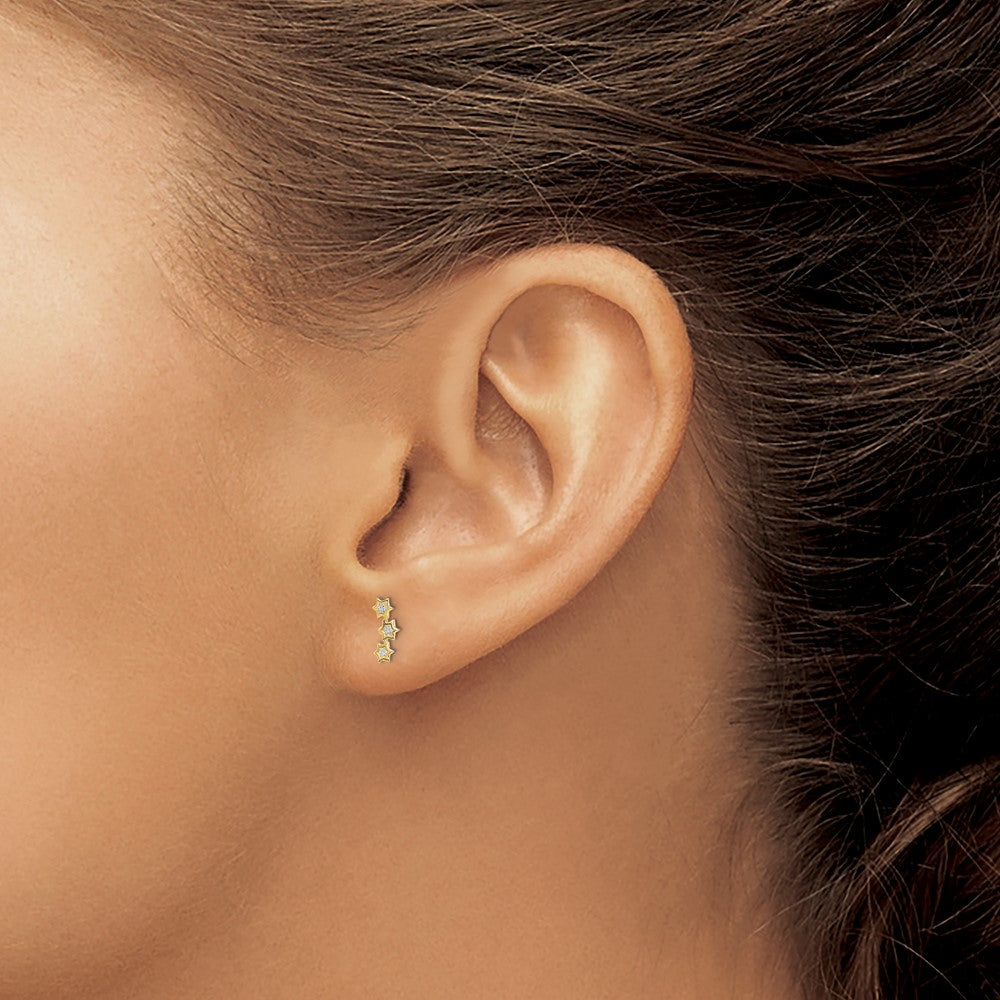 Peaches Song 14k Madi K Stars CZ Earrings