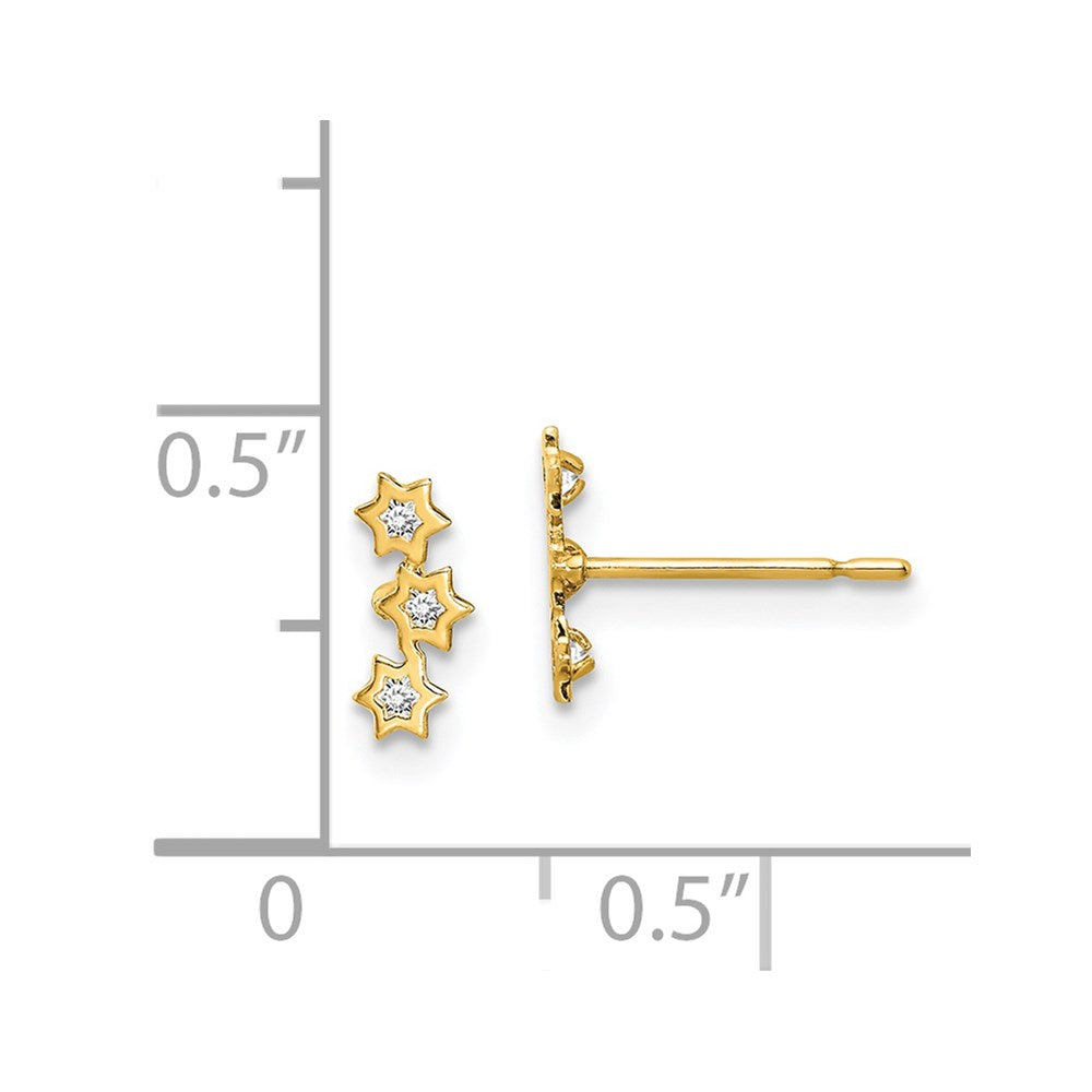 Peaches Song 14k Madi K Stars CZ Earrings