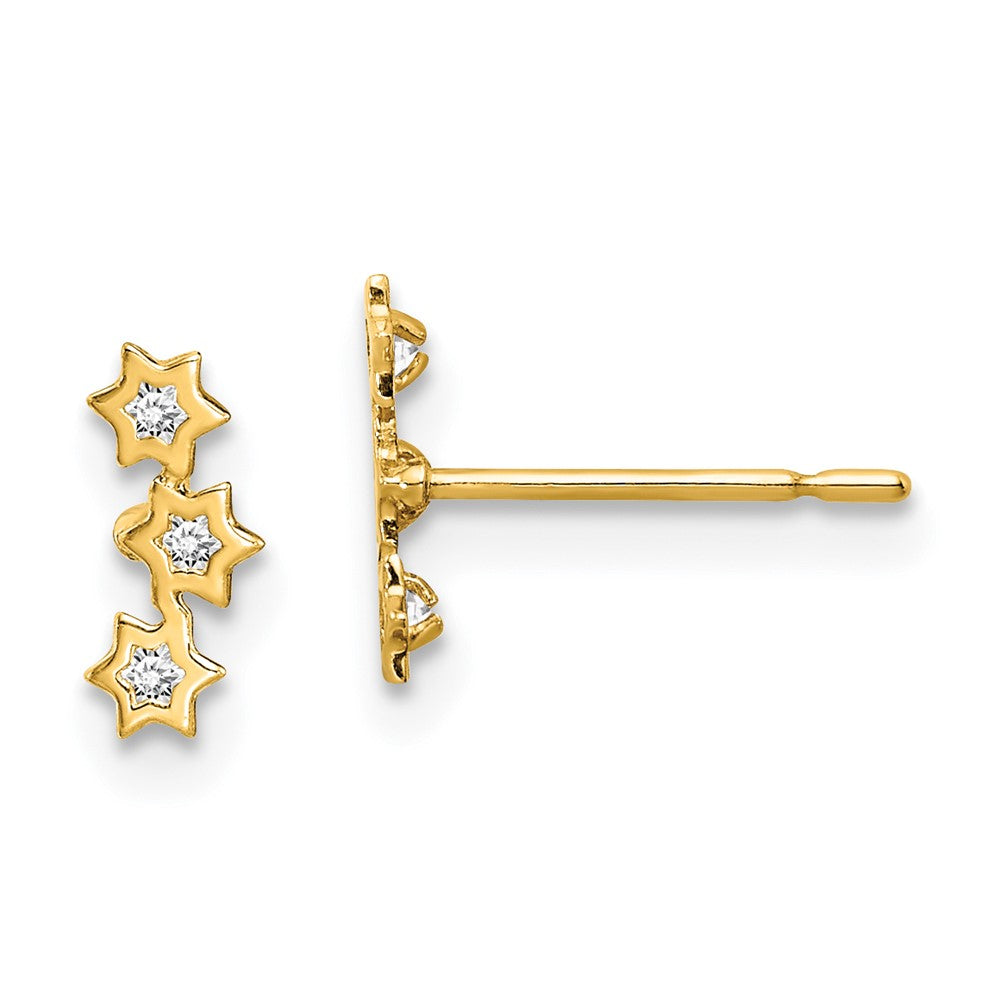 Peaches Song 14k Madi K Stars CZ Earrings