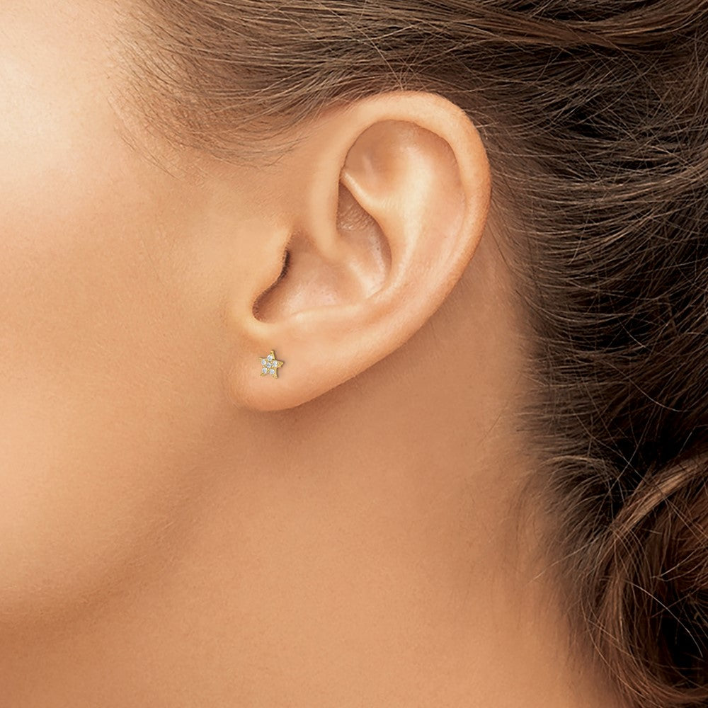 Snuggle Bear 14k Madi K Star CZ Earrings