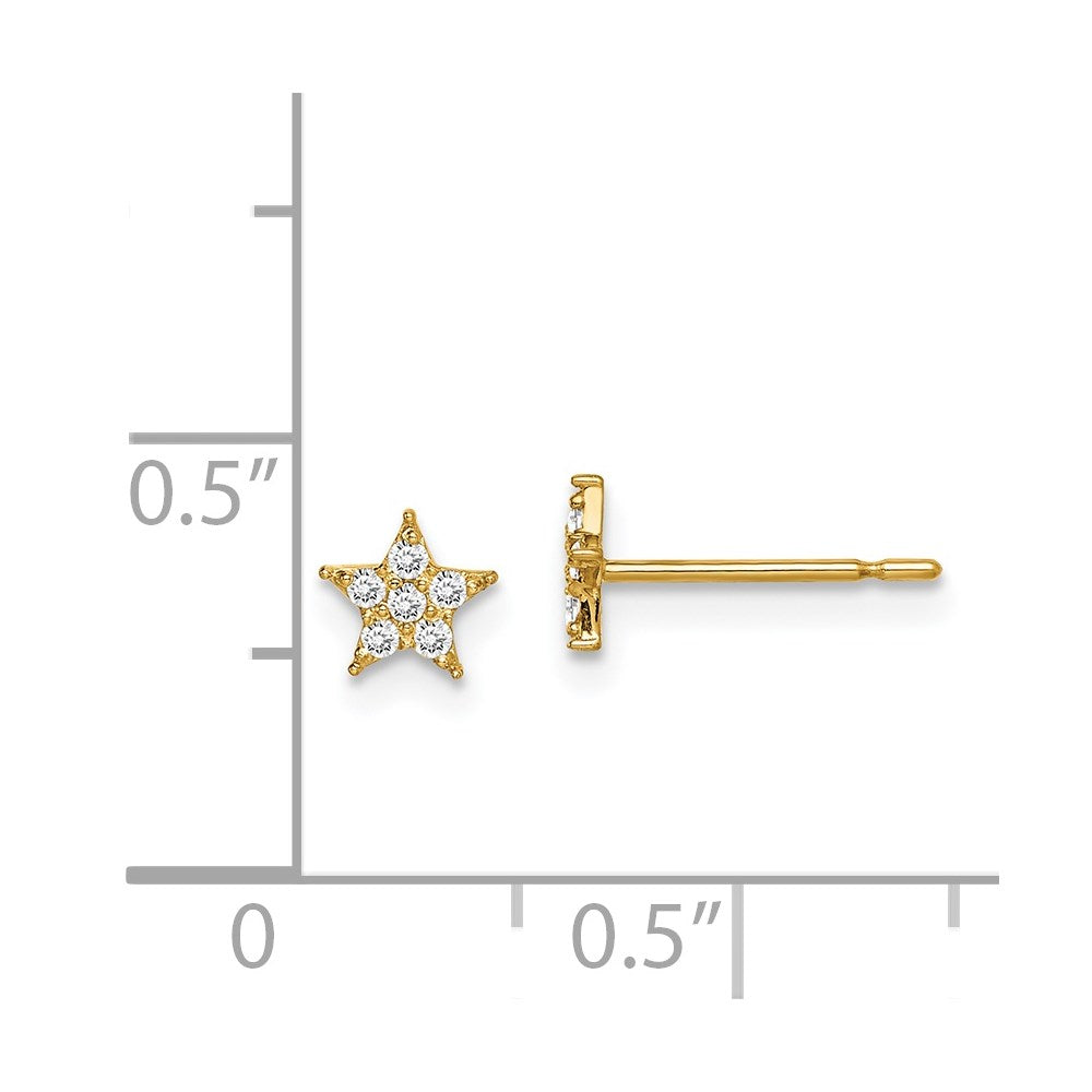 Snuggle Bear 14k Madi K Star CZ Earrings