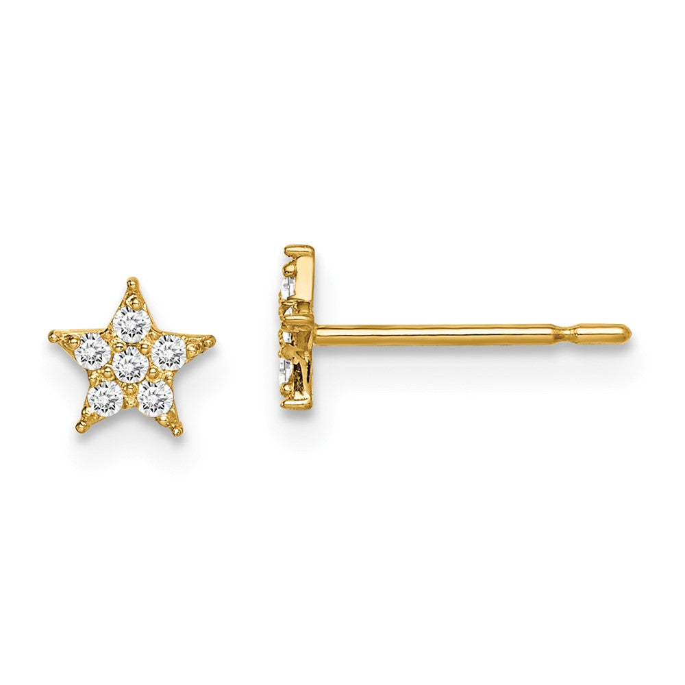 Snuggle Bear 14k Madi K Star CZ Earrings