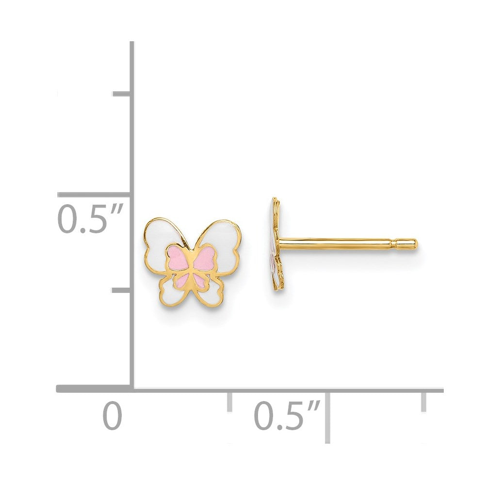 Kitten Bear 14k Madi K Enamel Butterfly Post Earrings