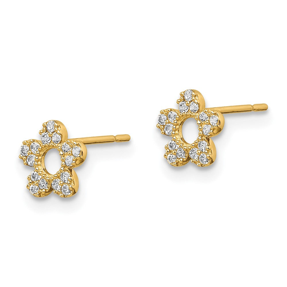 Marshmallow 14k Madi K CZ Flower Post Earrings