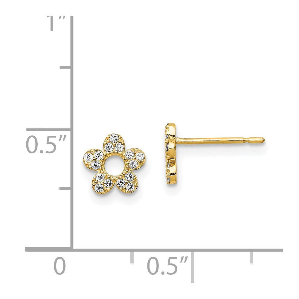 Marshmallow 14k Madi K CZ Flower Post Earrings