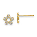 Marshmallow 14k Madi K CZ Flower Post Earrings