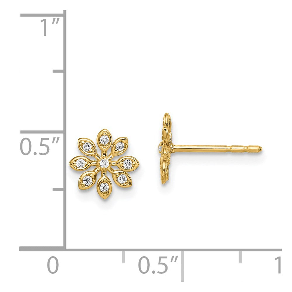 Wobbles Nest 14k Madi K CZ Flower Post Earrings