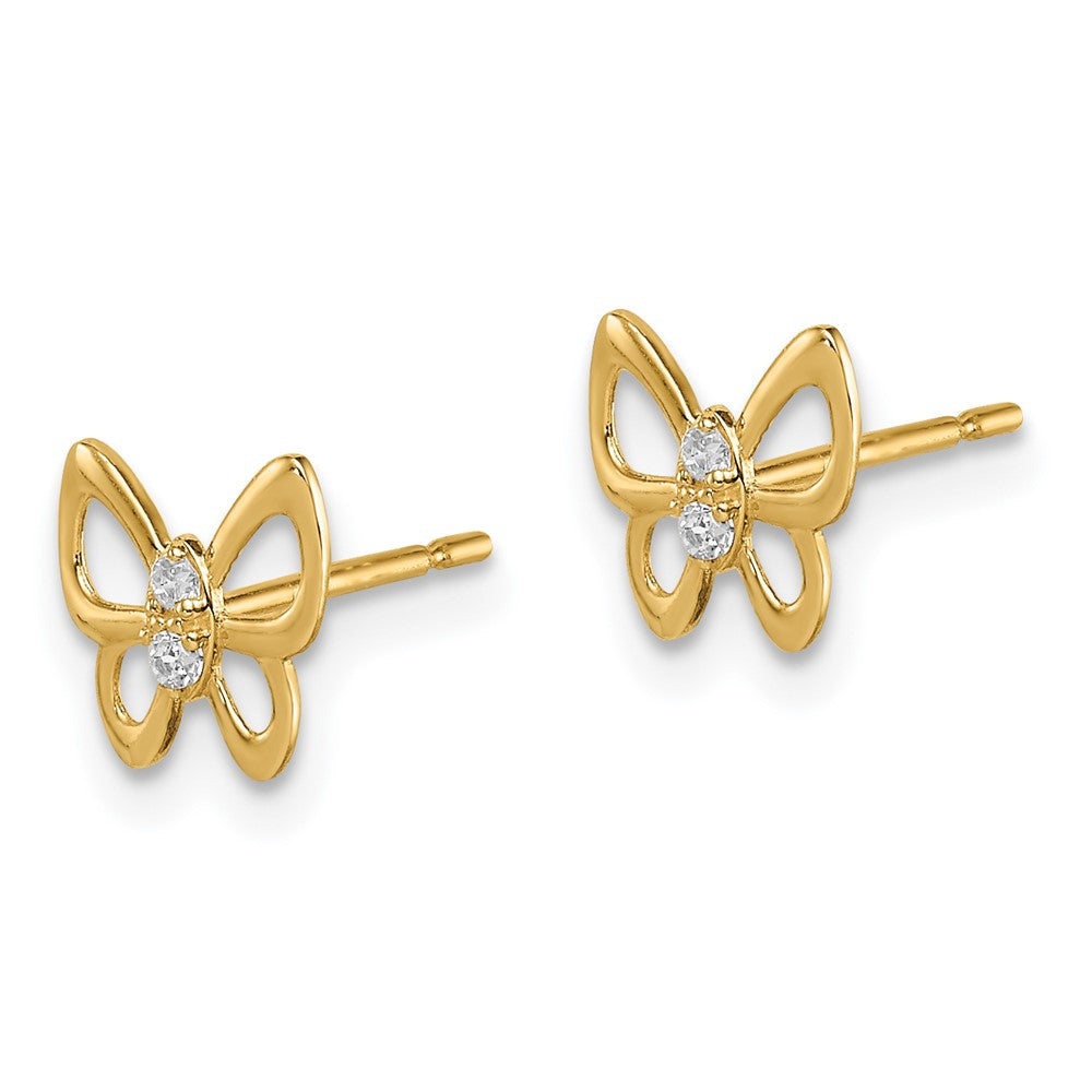 Pip Song 14k Madi K Butterfly CZ Stud Earrings