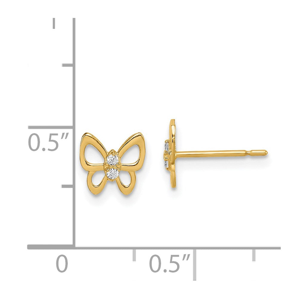 Pip Song 14k Madi K Butterfly CZ Stud Earrings