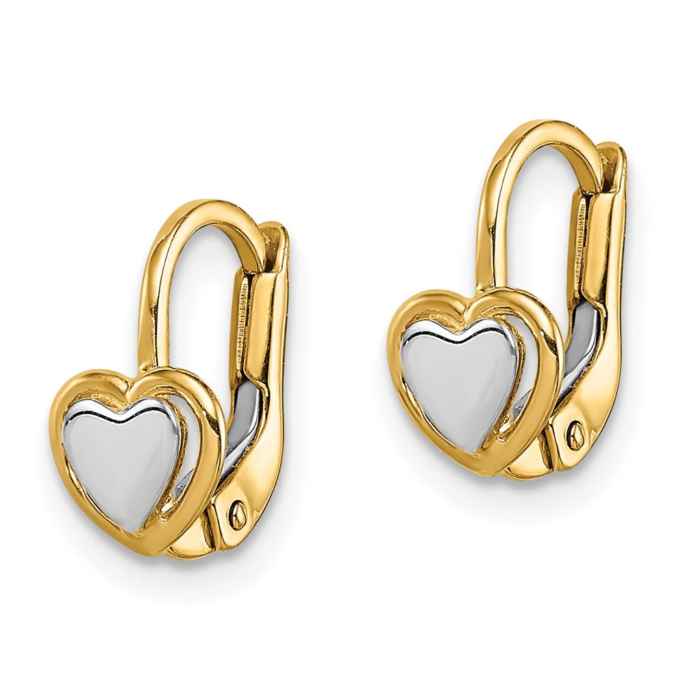 Pip Puff 14k Madi K Two-Tone Children's Heart Hoop Earrings