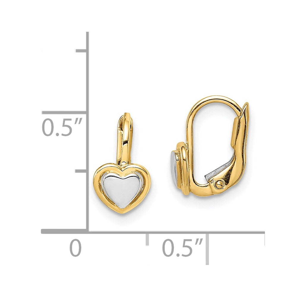 Pip Puff 14k Madi K Two-Tone Children's Heart Hoop Earrings
