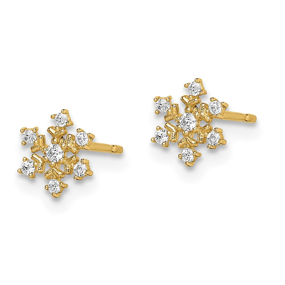 Minnie 14k Madi K CZ Snowflake Post Earrings