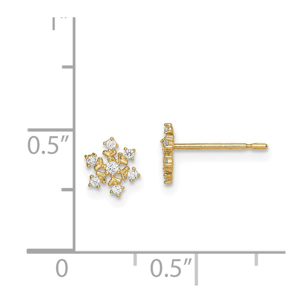Minnie 14k Madi K CZ Snowflake Post Earrings