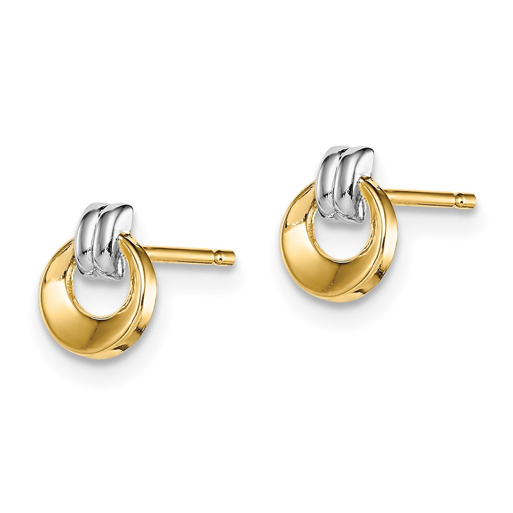 Peaches Shine 14k w/Rhodium Madi K Circle Post Earrings
