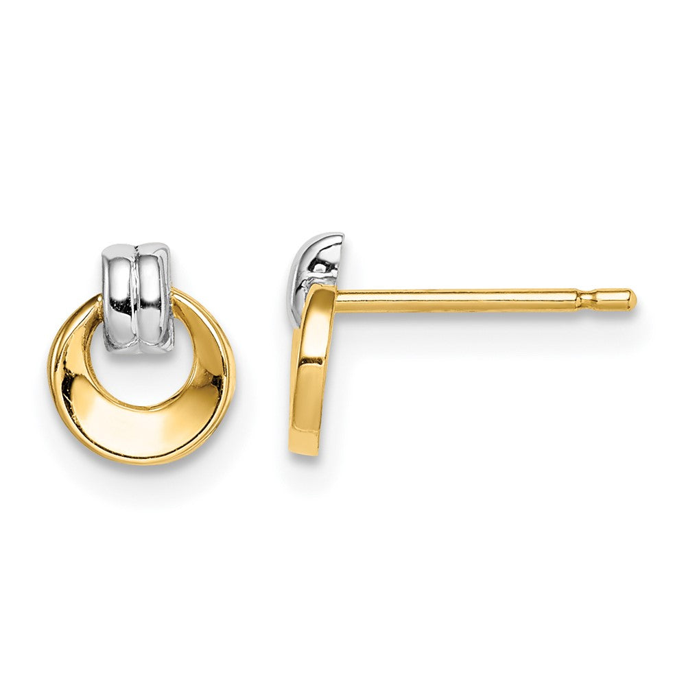 Peaches Shine 14k w/Rhodium Madi K Circle Post Earrings