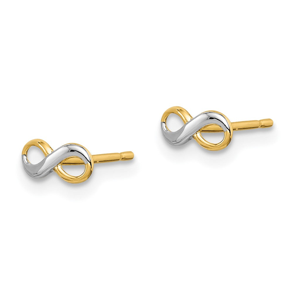 Pebble Shine 14k w/Rhodium Madi K Infinity Post Earrings