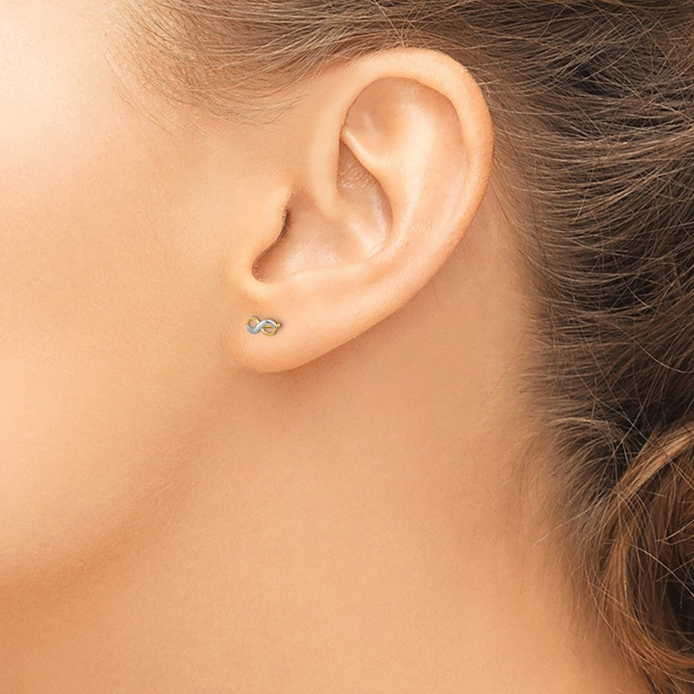 Pebble Shine 14k w/Rhodium Madi K Infinity Post Earrings