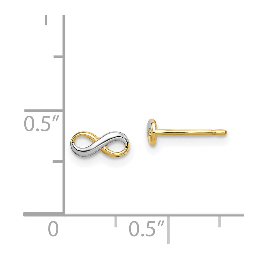 Pebble Shine 14k w/Rhodium Madi K Infinity Post Earrings