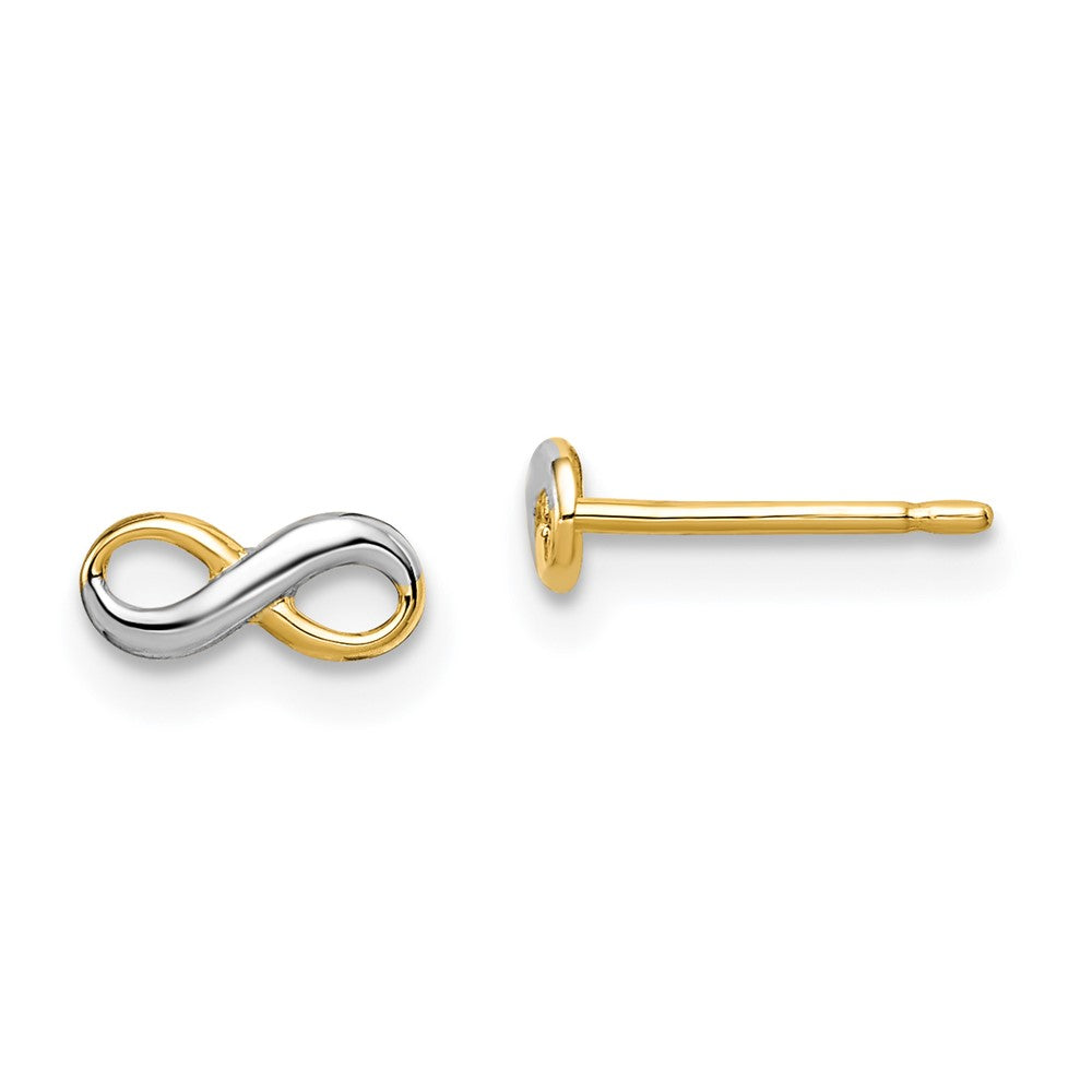 Pebble Shine 14k w/Rhodium Madi K Infinity Post Earrings