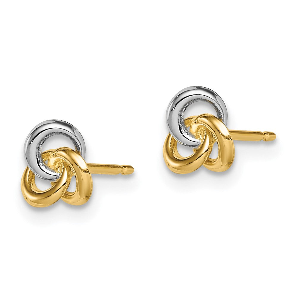 Merry Bean 14k w/Rhodium Madi K Love Knot Post Earrings
