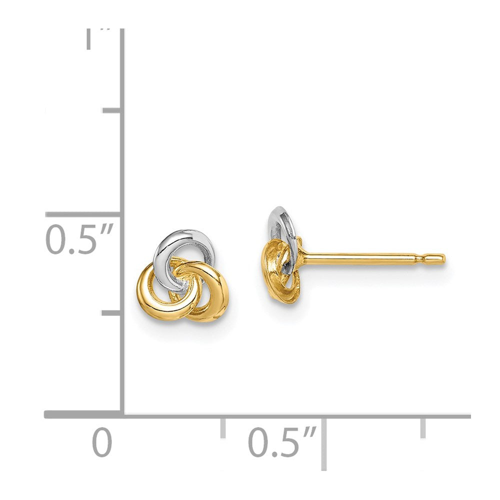 Merry Bean 14k w/Rhodium Madi K Love Knot Post Earrings
