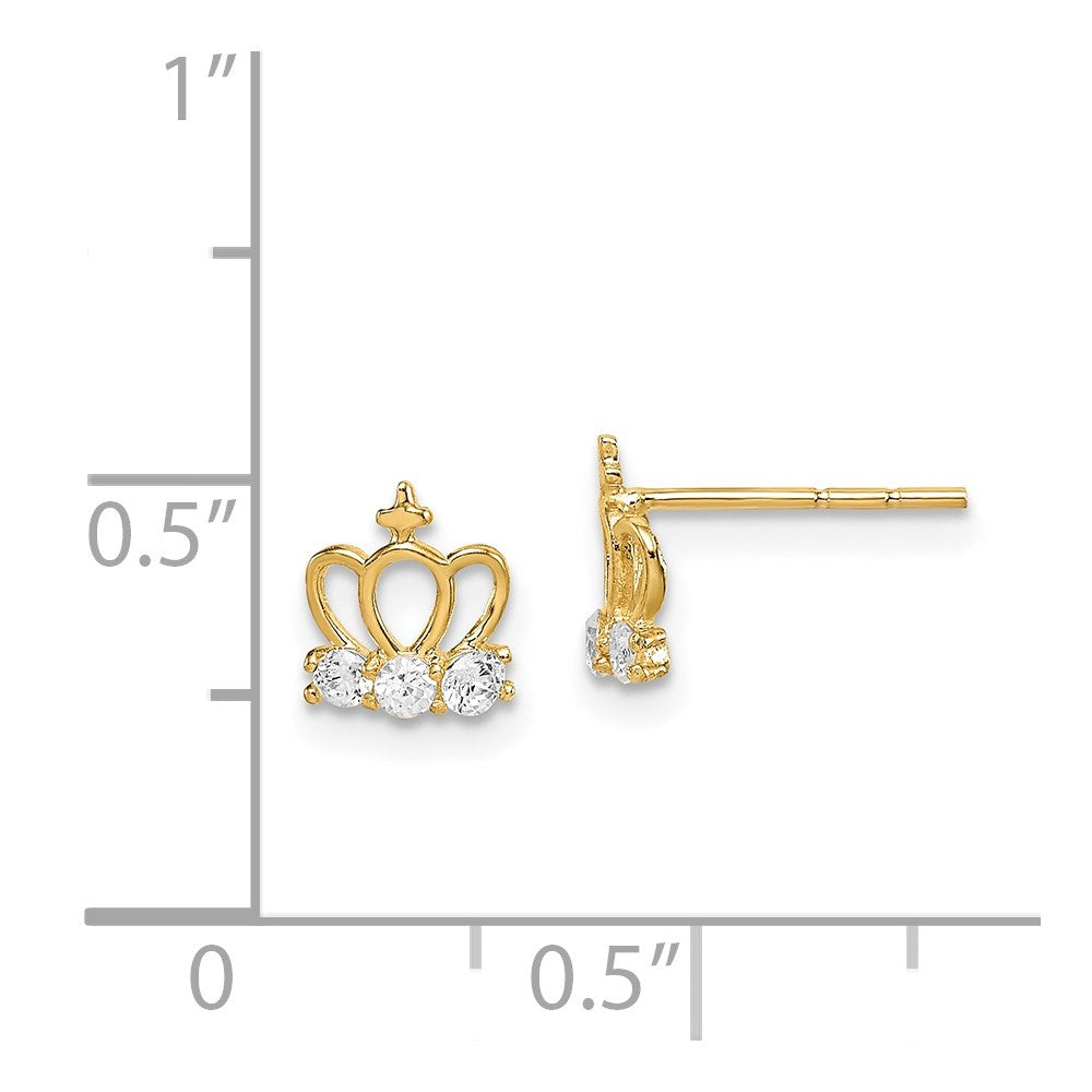 Sparkle Pop 14k Madi K CZ Crown Post Earrings