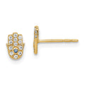 Button Bug 14k Madi K CZ Hamsa Post Earrings