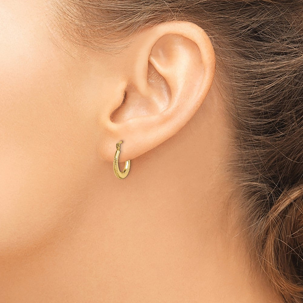 Pebble Puff 14k Madi K Textured Hoop Earrings