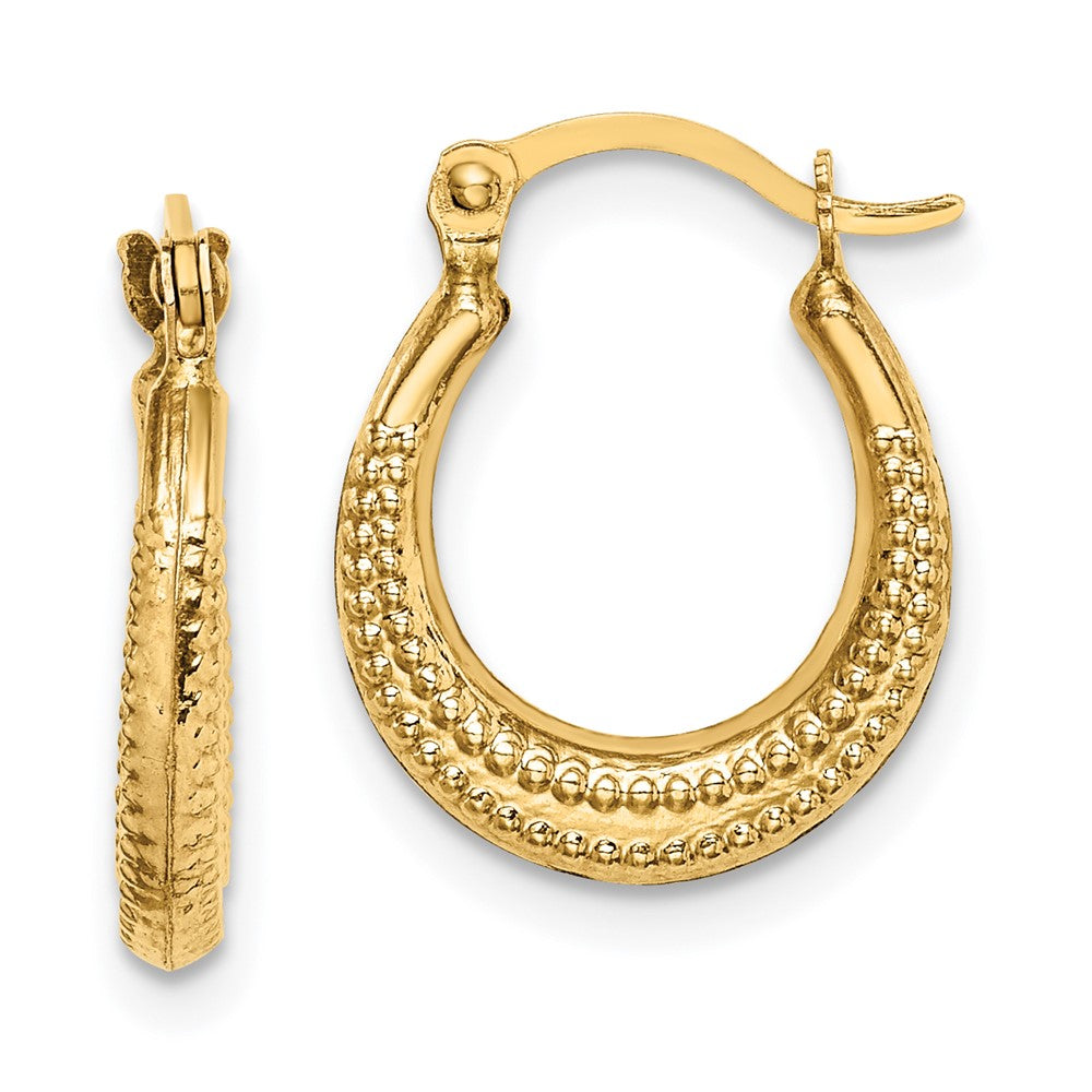 Pebble Puff 14k Madi K Textured Hoop Earrings