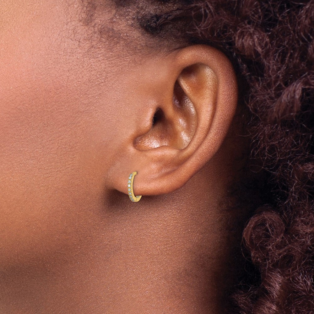 Whimsy Boo 14k Madi K CZ Hinged Hoop Earrings