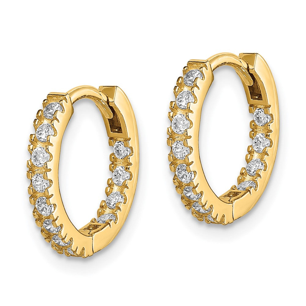 Luna Shine 14k Madi K CZ Hinged Hoop Earrings