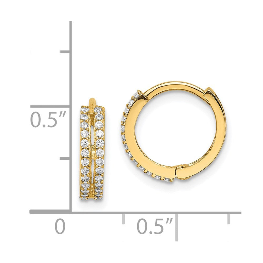 Pumpkin 14k Madi K CZ Hinged Hoop Earrings