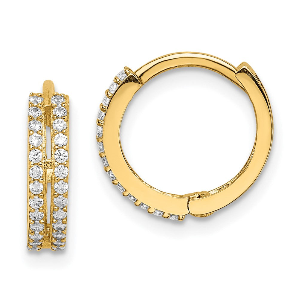 Pumpkin 14k Madi K CZ Hinged Hoop Earrings