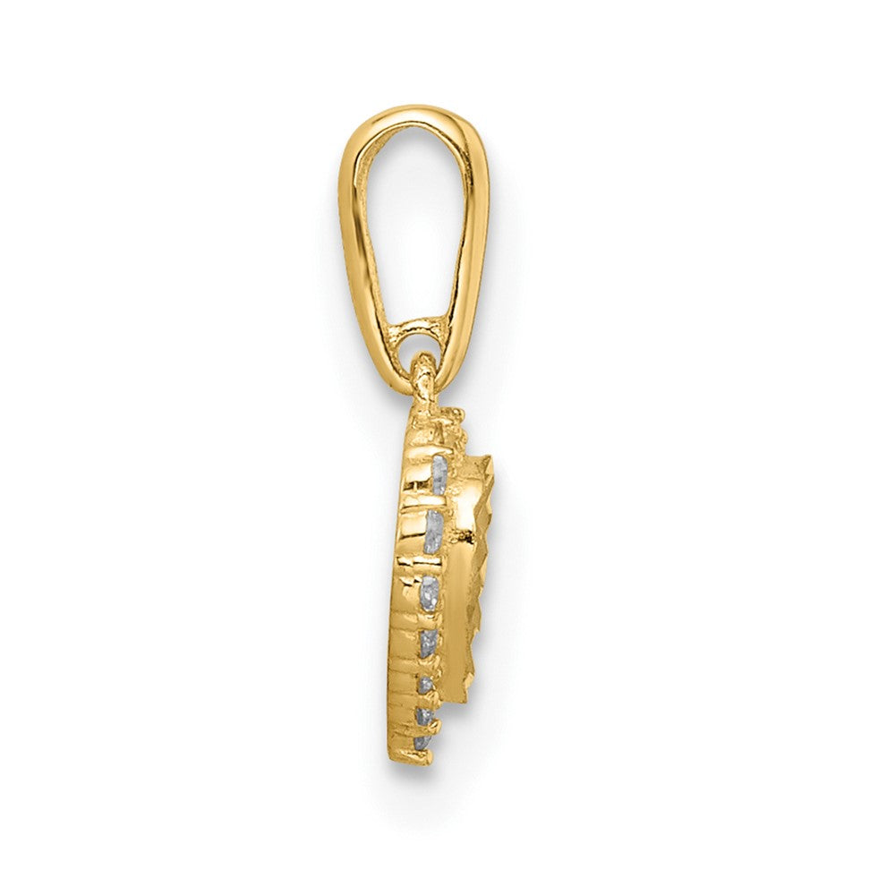 Toffee 14k Madi K CZ Diamond Cut Heart Pendant
