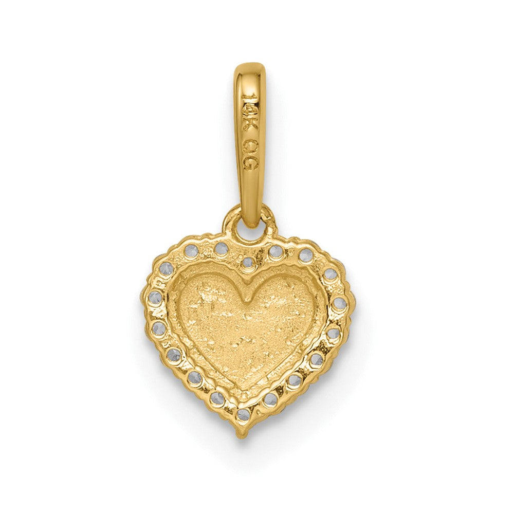 Toffee 14k Madi K CZ Diamond Cut Heart Pendant